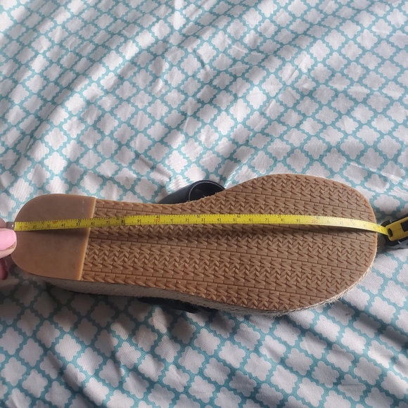 Michael Kors Sidney Espadrille Wedge Sandals Black Size US 7.5 - Picture 6 of 6